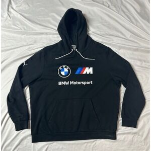 Puma BMW Motorsport Essentials Hoodie Mens XXL Black Logo Sweatshirt Autobahn